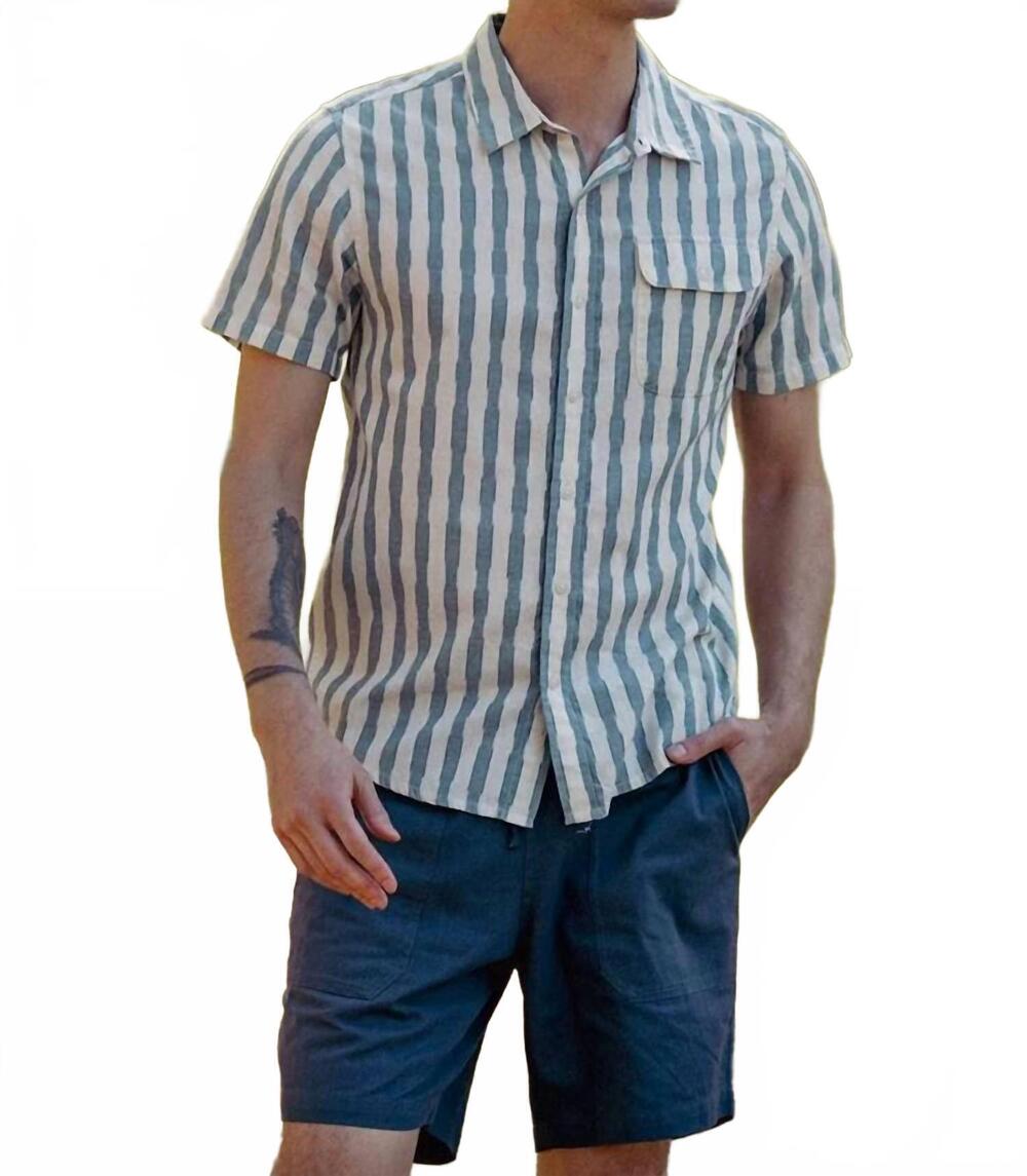NEW BRIDGE & BURN men's button down marten shirt in beach stripe